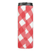 Rood & Wit Geruit Picknickpatroon Thermosbeker (Achterkant)