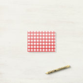 Rood-wit geruit post-it® notes (Op bureau)