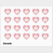 Rood Wit Geruit Romantische Valentijnsdag Hart Sticker (Vel)