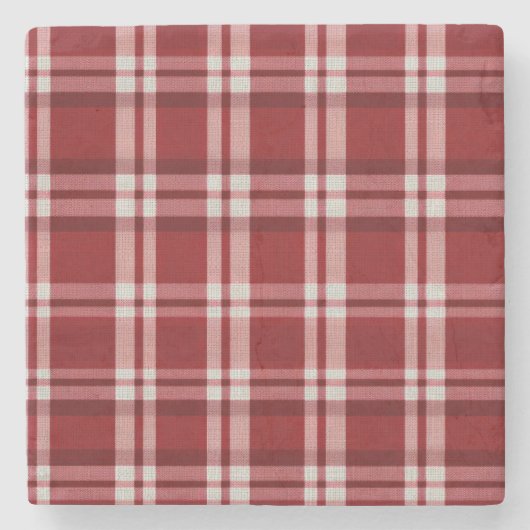 Rood wit geruit stenen onderzetter (Voorkant)