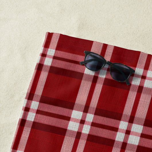 Rood wit geruit strandlaken (In situ)