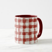 Rood Wit Geruit Strepen   Mok (Voorkant rechts)