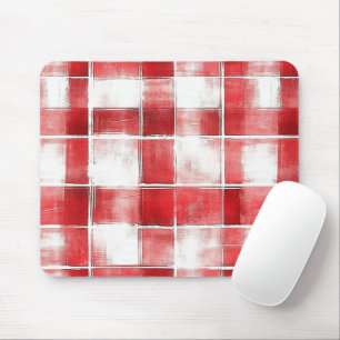 Rood Wit Geruit Strepen Muismat