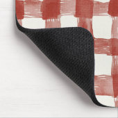 Rood wit geruit strepen muismat (Hoek)