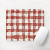 Rood wit geruit strepen muismat (Met muis)