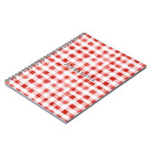 Rood wit geruit strepen notitieboek (Linkerzijde)