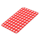 Rood Wit Geruit Strepen Patroon Magneet (Linkerzijde)