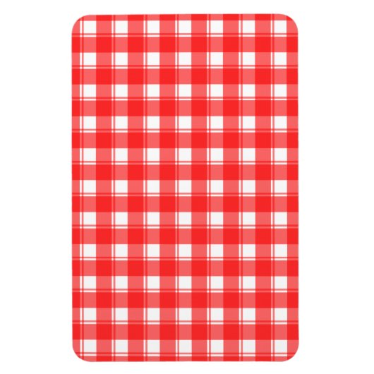Rood Wit Geruit Strepen Patroon Magneet (Verticaal)