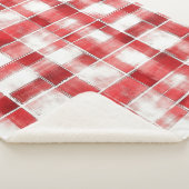 Rood Wit Geruit Strepen Sherpa Deken (3/4)