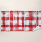 Rood Wit Geruit Strepen Strandlaken (Voorkant)