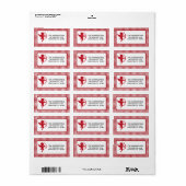 Rood & Wit Geruit Valentijn Cupido & Boog Etiket (Full Sheet)