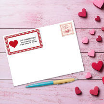 Rood-wit geruit Valentine-hart