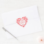 Rood Wit Geruit Whimsische Valentijnsdag Hart Sticker (Envelop)