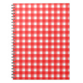 Rood wit geruite strepen Pattern Notitieboek (Voorkant)