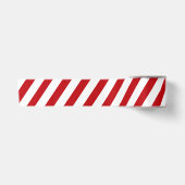Rood Wit Gestreept Feestelijk Vakantie Satijnen Lint (Voorkant)