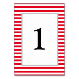 Rood/Wit Gestreept Tafelkaartje met Lijst Kaart