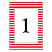 Rood/Wit Gestreept Tafelkaartje met Lijst Kaart (Achterkant)