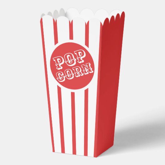 Rood & Wit Gestreepte Film Popcorn Bedankdoosjes (Voorkant)