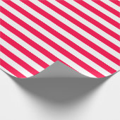 Rood Wit Gestreepte Kerst Classic Sjabloon Cadeaupapier (Hoek)