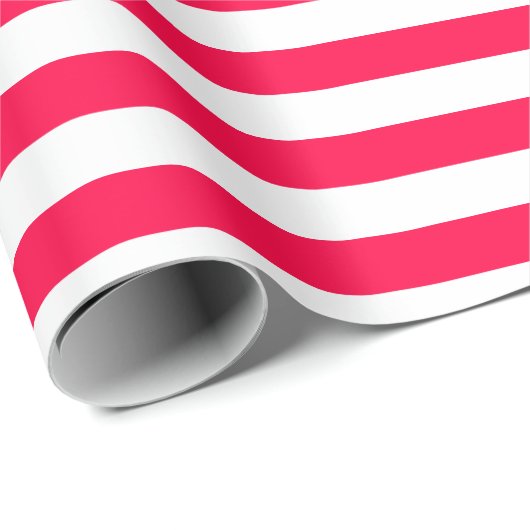 Rood Wit Gestreepte Kerst Classic Sjabloon Cadeaupapier (Rol Hoek)