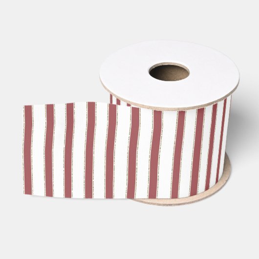 Rood wit gestreepte Kerst Grosgrain Lint (Spoel)
