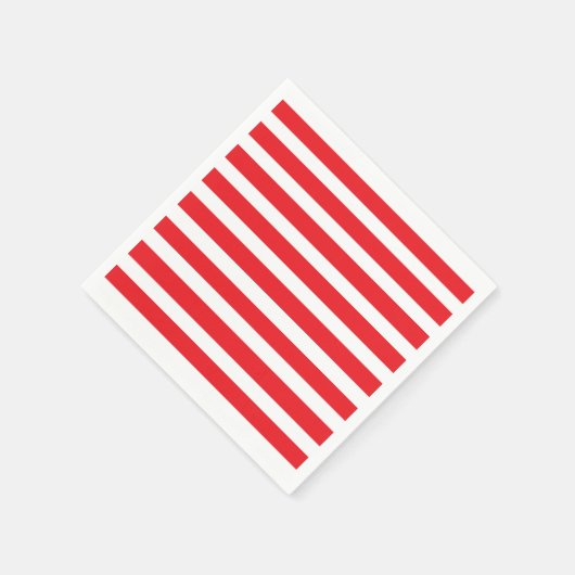Rood & Wit Gestreepte Papieren servetten (Hoek)