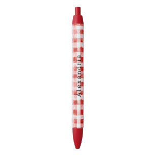 Rood Wit Gestreepte Plaid Zwarte Inkt Pen