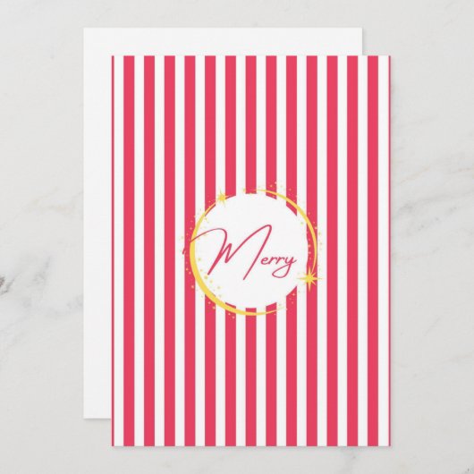 Rood & Wit Gestreepte Vrolijke Vakantie (Voorkant / Achterkant)