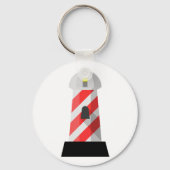 Rood-wit gestreepte vuurtoren sleutelhanger (Voorkant)