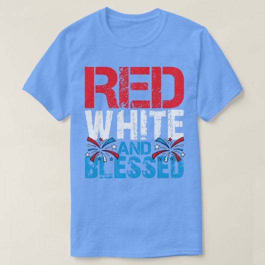 Rood Wit Gezegend T-shirt (Design voorkant)