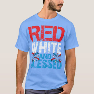 Rood Wit Gezegend T-shirt