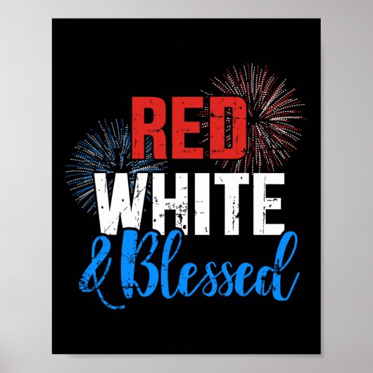 Rood Wit Gezegend Voor Onafhankelijkheidsdag Op 4 Poster (Voorkant)