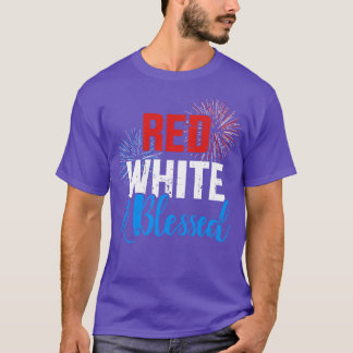 Rood wit gezegend voor Onafhankelijkheidsdag op 4t T-shirt