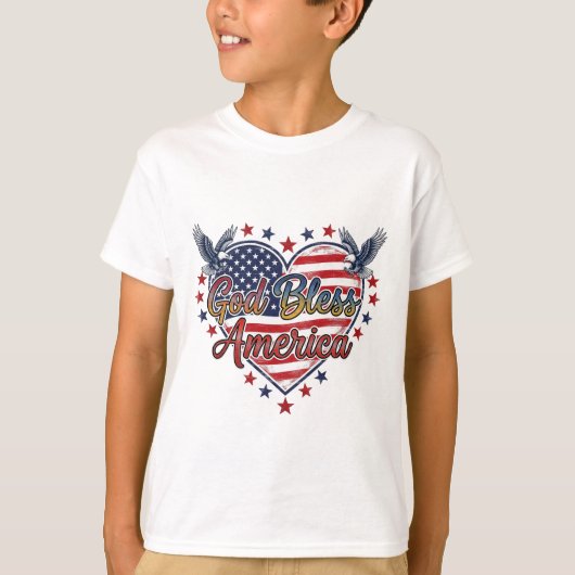 Rood, Wit & Gezegende T-shirt ontwerp (Voorkant)