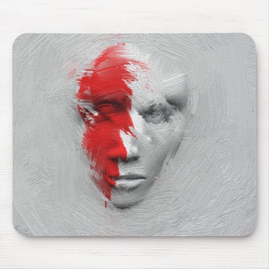 Rood wit gezicht muismat (Voorkant)