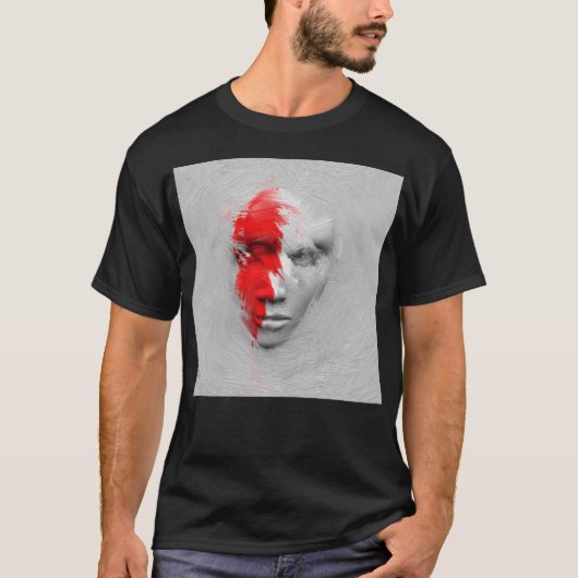 Rood wit gezicht t-shirt (Voorkant)