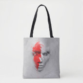 Rood wit gezicht tote bag (Voorkant)