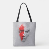 Rood wit gezicht tote bag (Achterkant)