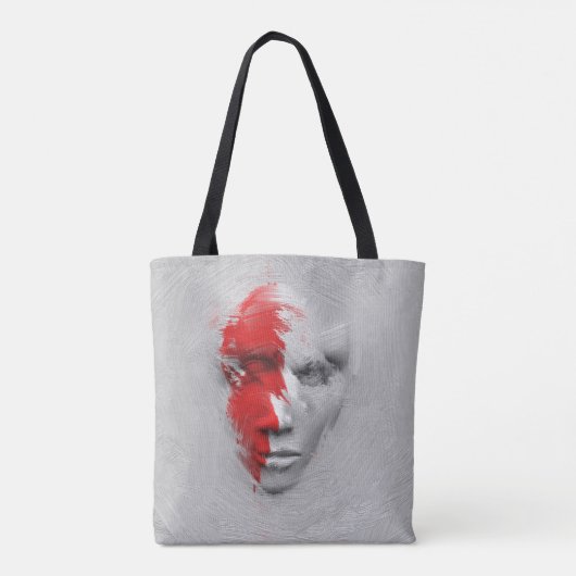 Rood wit gezicht tote bag (Achterkant)