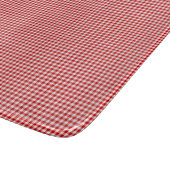 Rood-Wit Gingham-6 x 7 GLASS CUTTING BOARD Snijplank (Hoek)