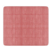 Rood-Wit Gingham-6 x 7 GLASS CUTTING BOARD Snijplank (Voorkant)