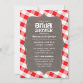 Rood & Wit Gingham Canvas Vrijgezellenfeest Kaart (Voorkant)