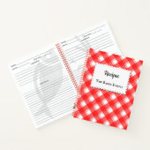 Rood Wit Gingham Plaid Aangepast Recept Boek (Binnen)
