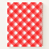 Rood Wit Gingham Plaid Aangepast Recept Boek (Achterkant)