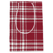 Rood & Wit Gingham Plaid Boerderij Kerst Medium Cadeauzakje (Voorkant)