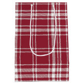 Rood & Wit Gingham Plaid Boerderij Kerst Medium Cadeauzakje (Achterkant)