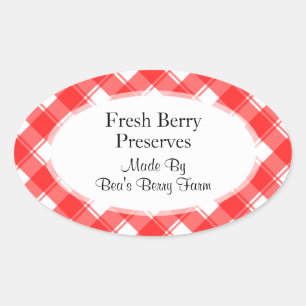 Rood Wit Gingham Plaid Custom Inblikken Stickers