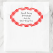 Rood Wit Gingham Plaid Custom Inblikken Stickers (Tas)