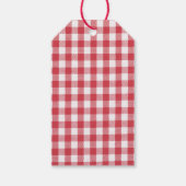 Rood & Wit Gingham Plaid Vrolijk Kerstfeest Cadeaulabel (Achterkant)