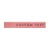 Rood & Wit Gingham Wrap Rond Uitnodigen Labels Adreslabel Wikkel (Individueel)